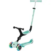 Globber Meegroeistep - Go up Active Lights Mint - munt - lichtgevende wielen - met duwstang - in hoogte verstelbaar - vanaf 15 maanden tot 9 jaar