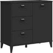 vidaXL Dressoir VIKEN 80x40x80 cm bewerkt hout zwart