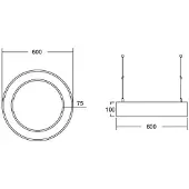Brumberg Hanglamp Biro Circle Ring, alu / grijs / zink, Werkkamer / Kantoor, Aluminium, Modern