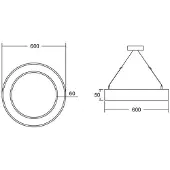 Brumberg Hanglamp Biro Circle Ring, alu / grijs / zink, Werkkamer / Kantoor, Aluminium, Modern