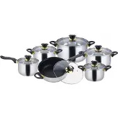 KINGHOFF 4441 - 12 delige pannenset - thermische bodem - RVS