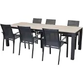 AVH-Collectie Malaga Sydney dining tuinset 240x92xH74 cm 7 delig polywood