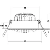 Brumberg Downlight BB34, dimbaar, zwart, Woon-/ Eetkamer, Aluminium, downlight
