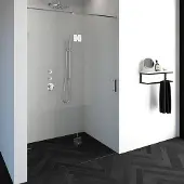 Brauer Void nisdeur 2-delig helder glas 140x200 omkeerbaar met draaideur 70 aan glas incl. glascoating chroom