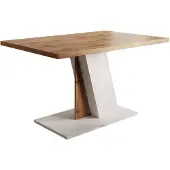 Meubella Eetkamertafel Brand - Eiken - Wit - 138 cm