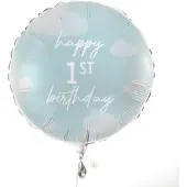 Ginger Ray - Blauwe folieballon happy 1st birthday - 45 cm