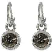 Biba Oorhangers zilver met steen Black Patina