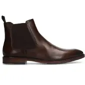 Manfield Bruine leren chelsea boots | Maat 40