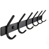 SEASO wandkapstok RVS - Kapstok Industrieel - 12 hangers - Mat zwart