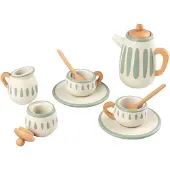 Sebra Speel Thee-Set - Hout - Classic+ White/Sage - - OneSize - Speelkeukens