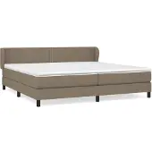 vidaXL Boxspring met matras stof taupe 200x200 cm