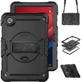Accezz Rugged Backcover met schouderstrap voor de Lenovo Tab M11 - Zwart