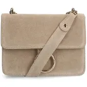 Manfield Beige suède schoudertas | Maat adult
