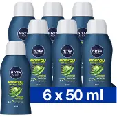 Nivea 6x Douchegel Energy Mini Reisformaat 50 Ml