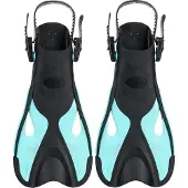Atlantis Dolphin - Flippers - Zwemvliezen - Verstelbare Hielstrap - Voor Zwemmen & Snorkelen - Kinderen - Zwart/Turquoise - 30-36