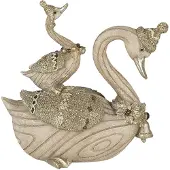 Clayre & Eef Beige Decoratie zwanen 11*6*10 cm 6PR4687