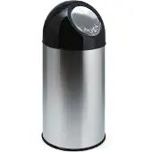 Huismerk Afvalbak Met Pushdeksel Zilver RVS 40L