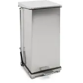 Huismerk Industriële Pedaalemmer Mat Zilver RVS 90L