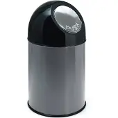 Huismerk Afvalbak Met Pushdeksel Metallic Zilver 30L