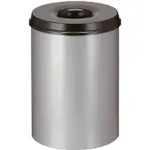 Vepa Bins Brandveilige prullenbak 30 L Zilver, zwart Staal