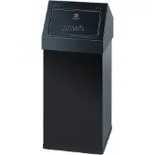 DutchDesign Carro-Push Prullenbak 55 l Zwart Gepoedercoat aluminium
