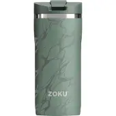 Zoku Thermosbeker, 355 ML, RVS/Polypropyleen, BPA vrij, Groen met Print - Zoku