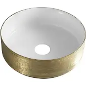 Boss & Wessing Waskom bws dink 36x36 cm rond geborsteld goud /glans wit
