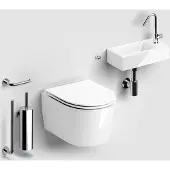 Clou Toilet met fontein en accessoires inbe glanzend wit
