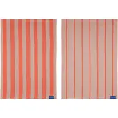 Mette Ditmer Stripes Theedoek Pak Van 2 50x70 Cm - Keukenhanddoeken Katoen Latte - STRTEA16