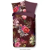 Muller Textil Descanso Dekbedovertrek "Simone" - Rood - (140x220 cm) - 100% organisch katoen