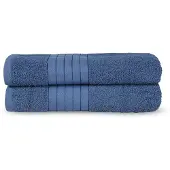 Good Morning Badstof Badlaken 100% Katoen 70x140cm - denim - Set van 2