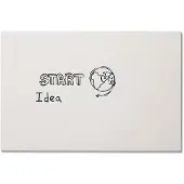 Smit Visual Unframed Whiteboard - wit gelakt staal zonder profiel - 98 x 148 cm