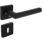 Intersteel Deurkruk Broome op vierkant rozet met sleutelplaatjes - aluminium/zwart