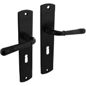 Intersteel Deurkruk Helena op schild SL56 Sleutelgat 56 mm mat zwart