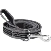 Nobleza Hondenriem - Lengte 120 cm - Honden riem - Riem hond - Puppy riem - Riem puppy - Uitlaatriem - Nylon - Reflecterend - Grijs zwart