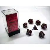 Chessex zilveren vulkaan gespikkelde polydobbelsteen set (7 stuks)