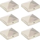 vidaXL Paalkappen 6 st piramide 81x81 mm roestvrij staal