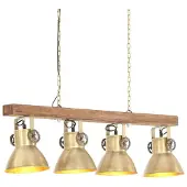 vidaXL Plafondlamp industrieel E27 mangohout messingkleurig