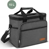 ForDig Koeltas L Zwart (15 liter) - Gemaakt van 600D Polyester met PEVA-Voering - Ruimte voor 20 Blikjes of 10 Halve