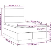 vidaXL Boxspring met matras stof donkergrijs 120x190 cm