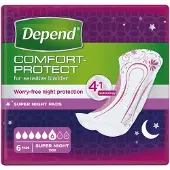 Depend Pads Super Night 6 Stuks