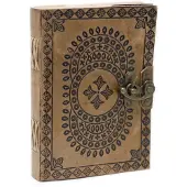 Ancient Wisdom Boutique Trukado - Leren Mandala notitieboek - Handgemaakt - 18x13 cm