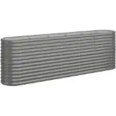 vidaXL Plantenbak 224x40x68 cm gegalvaniseerd staal grijs