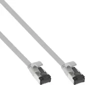 InLine Flat patch cable, U/FTP, Cat.8.1, TPE halogen free, grey, 2m