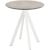 Essentials Infinity Terrastafel wit frame + Moonstone HPL Ø70 cm