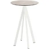 Essentials Infinity Statafel wit frame + Moonstone HPL Ø70 cm