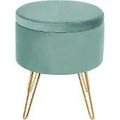 Beliani SILAS - Poef-Groen-Fluweel