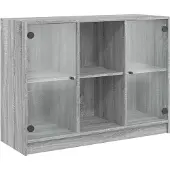 vidaXL Dressoir 102x37x75,5 cm bewerkt hout grijs sonoma eikenkleurig