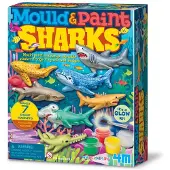 4M Knutselen - Giet En Verf - 3D Glow Haai Magneten - Creatief Speelgoed - Hobbypakket Gips - Mould And Paint - Crea - 5 Jaar