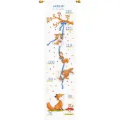 Vervaco - Telpakket kit - Geboorte - Groeimeter - Vrolijke bosvriendjes - PN-0170864 - Borduren - Borduurpakket - Borduurpakket geboorte - Borduurpakket volwassenen